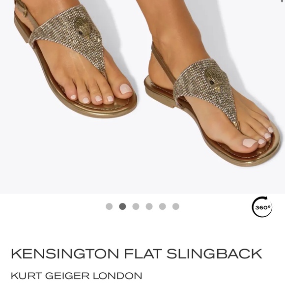 BRAND NEW KURT GEIGER GOLD SANDALS - Picture 1 of 7